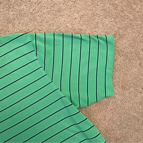 Izod Polo Shirt Men Size L Green Stripe X Treme Function Golf Shirt Short Sleeve - Picture 5 of 8